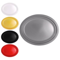 Bandeja de 31 x 24 cm redondas de plástico de colores - 10 unidades