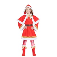 Disfraz de Mamá Noel con capa para niña