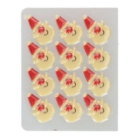 Figuras de chocolate blanco de Santa - 12 unidades