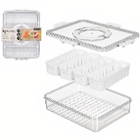 Caja hermética con 4 organizadores y asa blanca de 3,2 L