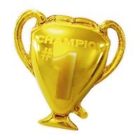 Globo silueta de copa champion dorada de 65 cm