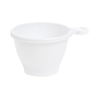 Vasos de 80 ml de plástico blanco con asa - 18 unidades