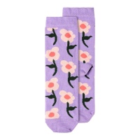 Calcetines de flores lila infantiles - 1 par