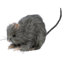 Rata de 15 cm peluda gris