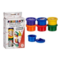 Pintura de dedos de 28 ml 6 colores - 6 unidades