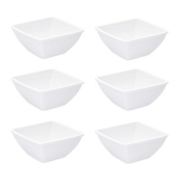 Bol de 16,5 cm cuadrado de porcelana - 6 unidades