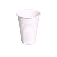 Vasos de 220 ml de plástico blanco - 30 unidades