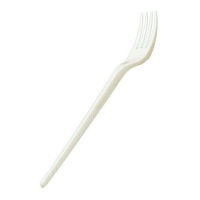 Tenedores de 16,7 cm de plástico blanco - 25 unidades