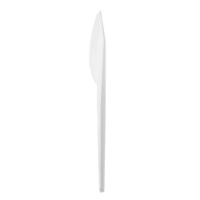 Cuchillos de 20 cm de plástico blanco - 12 unidades