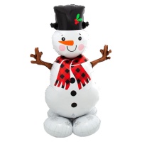 Globo de muñeco de nieve con bufanda de 88 x 139 cm - Anagram