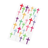 Pegatinas 3D de formas de cruces de colores - 32 piezas