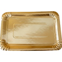 Bandeja de 21 x 14 cm doradas - 100 unidades