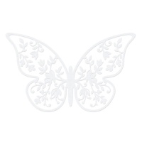 Decoración de papel de mariposas con flores de 8 x 5 cm - 10 unidades