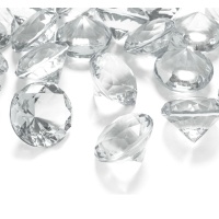 Piedras de diamante transparente de 3 cm - 5 unidades