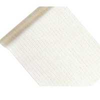 Camino de mesa de 48 cm de organza con líneas doradas - 9 m