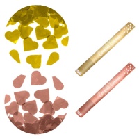 Cañón de confeti de corazones metalizados de 60 cm
