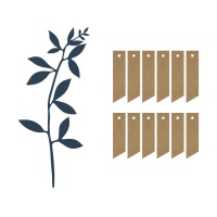 Decoración de ramas de papel azul marino con etiquetas - 6 unidades