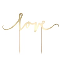 Topper para tarta de Love dorado - PartyDeco