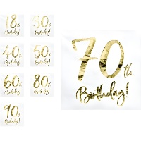 Servilletas de Happy Birthday Golden de 16,5 x 16,5 cm - 20 unidades
