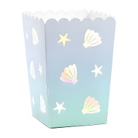 Caja para palomitas de mundo marino - 7 x 7 x 12,5 cm - 6 unidades