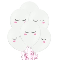 Globos de látex blancos de nubes de 30 cm - PartyDeco - 6 unidades