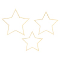 Colgante decorativo de madera con forma de estrella - 3 unidades