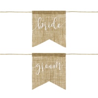 Letrero de Bride Groom de 20 x 22 cm - 2 unidades