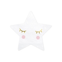 Servilletas blancas de estrella de 16 x 16 cm - 20 unidades