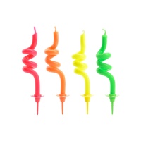 Velas en espiral multicolor - 4 unidades