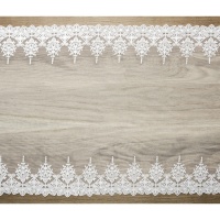 Camino de mesa de 45 cm de encaje blanco decorativo - 9 m