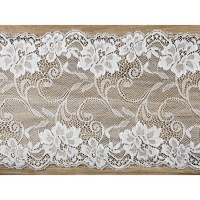 Camino de mesa de 18 cm de encaje blanco - 9 m