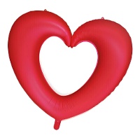 Globo de corazón hueco rojo de 95 x 76 cm