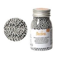 Sprinkles de perlas de 4 mm plateadas medianas - Decora - 100 gr