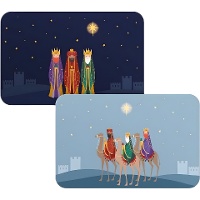 Mantel individual de Reyes Magos de Oriente de 43 x 28 cm - 1 unidad
