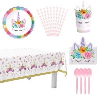 Pack para fiesta de unicornio encantado - 12 personas