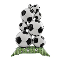 Globo de campo de fútbol y balones con base de 98 x 56 cm