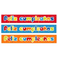 Cartel feliz cumpleaños surtido - 2 unidades