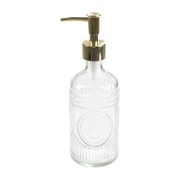 Dispensador de jabón grabado transparente de 21,5 cm