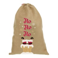 Saco de Papá Noel HoHoHo de 75 x 50 cm