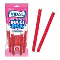 Regaliz rojo de fresa relleno con pica pica - Dulcipica Vidal - 90 gr