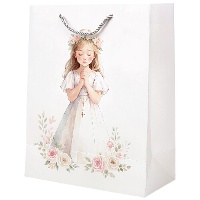 Bolsa de comunión de niña rezando de 40 x 30 x 12 cm