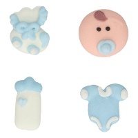 Figuras de azúcar de bebé y biberones - FunCakes - 8 unidades