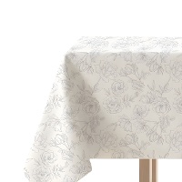 Mantel de 2,50 x 1,45 m de tela de flores y hojas