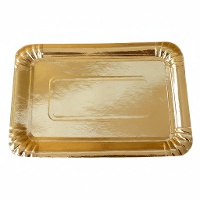 Bandeja de 19 x 12 cm dorada - 100 unidades