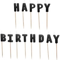 Velas de Happy Birthday blanco de 2,5 cm - PartyDeco - 13 unidades