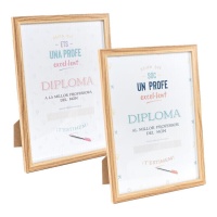 Marco de fotos con Diploma Profe - 1 unidad
