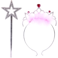 Conjunto de princesa de diadema y varita