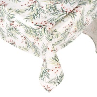 Mantel de 1,50 x 1,50 m de tela bayas rojas con 4 servilletas