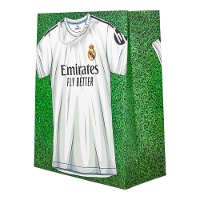Bolsa regalo de 40 x 30 x 12 cm de Real Madrid césped
