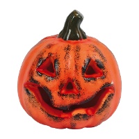 Calabaza con sonrisa siniestra con luz de 17 cm